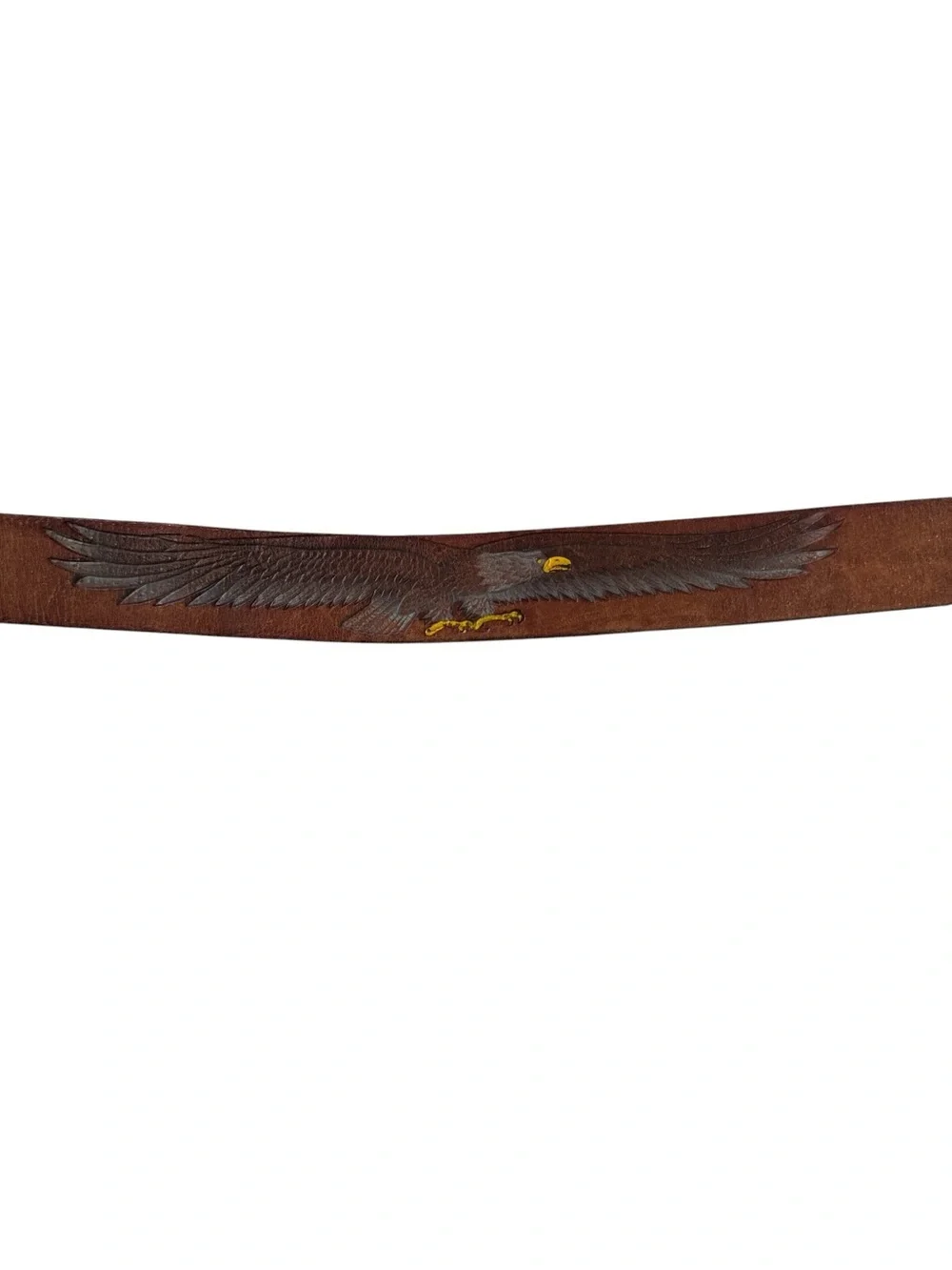 Vintage Genuine Leather Eagle Western Belt Brown Size 34/35 USA